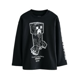 Next Tricou 'Minecraft' negru / alb