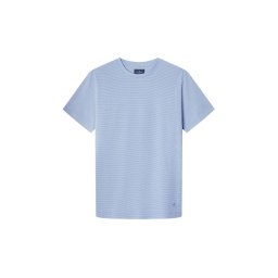 Hackett London Tricou 'Birdseye' albastru deschis / alb