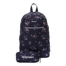 Abercrombie & Fitch Rucsac albastru / gri metalic / mauve / roz deschis