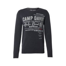 CAMP DAVID Pulover gri deschis / negru