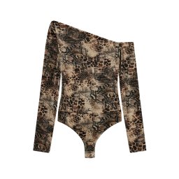 GUESS Tricou body bej / maro / negru