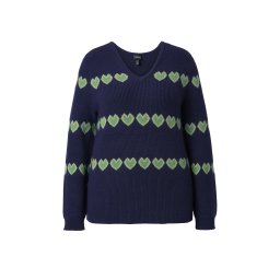 Ulla Popken Pulover albastru închis / verde deschis