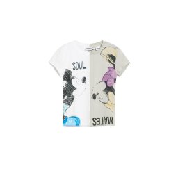 Desigual Tricou 'Mickey and Minnie Mouse™ kiss' gri piatră / negru / alb