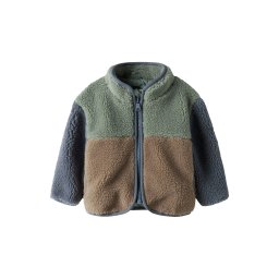 NAME IT Jachetă fleece 'NBMMIMBA' albastru închis / maro / verde pin