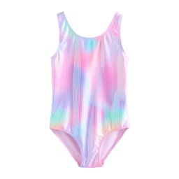 Next Costum de baie întreg albastru aqua / mov lavandă / portocaliu caisă / roz deschis
