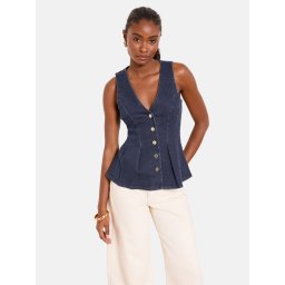 Lipsy Vestă albastru denim