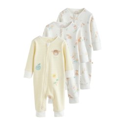 Next Pijamale crem / albastru deschis / maro / galben deschis