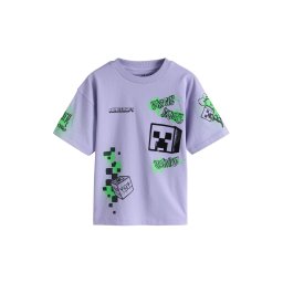 Next Tricou 'Minecraft' verde / mov lavandă / negru