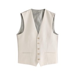 Next Vestă de costum alb natural