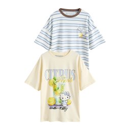 Next Cămăşi de noapte 'Hello Kitty' albastru deschis / galben / galben deschis / oliv
