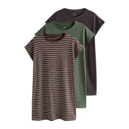 The Set Rochie maro / ciocolatiu / verde / alb
