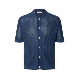 SELECTED Geacă tricotată 'SLHSHANE' albastru închis