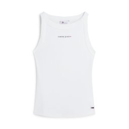 Tommy Jeans Top 'Logo Slim Tank' bleumarin / alb