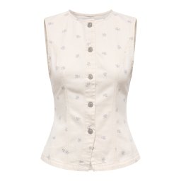 ONLY Vestă 'ONLNAOMI' crem / albastru deschis / lila