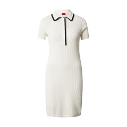 HUGO Rochie tricotat 'Slysy' negru / alb lână