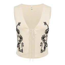 ONLY Vestă tricotată 'ONLESTA' bej / negru
