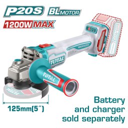 Polizor unghiular TOTAL 20V brushless, 125 mm, 1200W max, fara acumulator