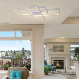 Lustra LED Landen 184W cu telecomanda, 3 elemente, dimabila, alb mat