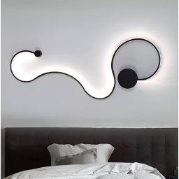 Aplica LED Delilah 38W decorativa, negru, 3 tonuri lumina, metal si silicon