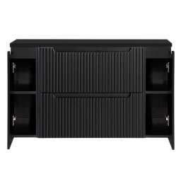 Masca lavoar suspendata Skelbolu 120 cm, neagra, cu front striat