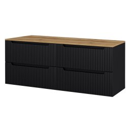 Dulap baie suspendat dublu Skelbolu 160 cm, negru stejar