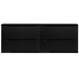 Dulap baie suspendat dublu Skelbolu 160 cm, negru, 4 sertare