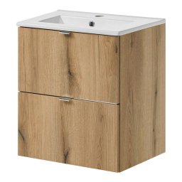 Masca lavoar suspendata cu lavoar ceramic 51 cm, stejar, Skelbolu