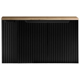 Dulap baie suspendat pentru lavoar Skelbolu, 100 cm, negru cu stejar