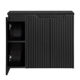 Masca lavoar baie suspendata Skelbolu, 3 usi, 80x60x40 cm, neagra