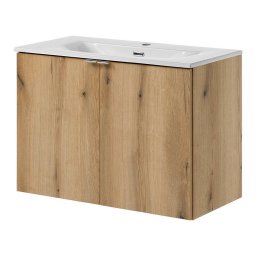 Masca lavoar baie suspendata Skelbolu 80 cm, stejar, cu 2 usi