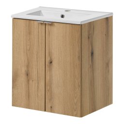 Masca lavoar suspendata Skelbolu cu 2 usi, 50x57x39 cm, stejar