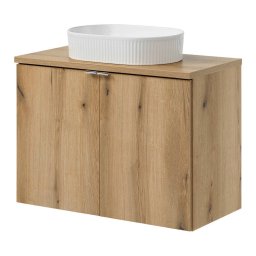 Masca lavoar suspendata Skelbolu 80 cm cu 2 usi, aspect stejar