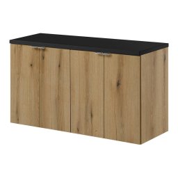 Dulap baie suspendat Skelbolu 100x60x40 cm, stejar si negru