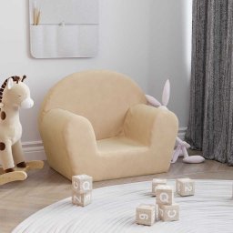 Canapea pentru copii crema moale de plus GartenMobel Dekor
