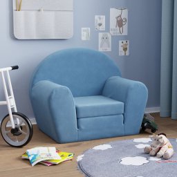 Canapea extensibila pentru copii, albastru, plus moale GartenMobel Dekor
