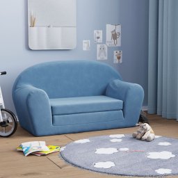 Canapea extensibila de copii cu 2 locuri, albastru, plus moale GartenMobel Dekor