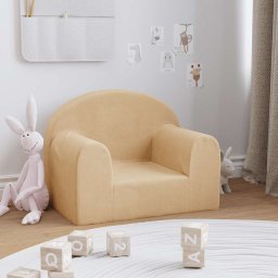 Canapea pentru copii crema moale de plus GartenMobel Dekor