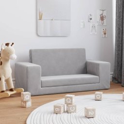 Canapea extensibila de copii 2 locuri, gri deschis, plus moale GartenMobel Dekor