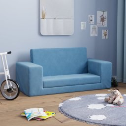 Canapea extensibila de copii cu 2 locuri, albastru, plus moale GartenMobel Dekor