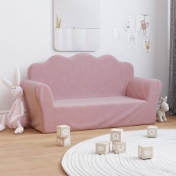 Canapea pentru copii cu 2 locuri, roz, moale, din plus GartenMobel Dekor