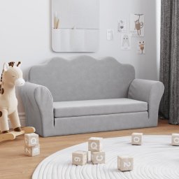 Canapea extensibila de copii 2 locuri, gri deschis, plus moale GartenMobel Dekor