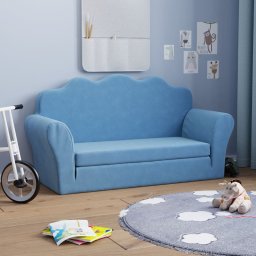 Canapea extensibila de copii cu 2 locuri, albastru, plus moale GartenMobel Dekor