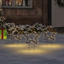 Decor stele luminoase de Craciun cu tarusi 3 buc. 50 LED 29 cm GartenMobel Dekor