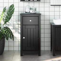 Noptiera BERG, negru, 40x34x80 cm, lemn masiv de pin GartenMobel Dekor