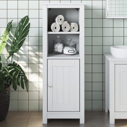 Dulap de baie BERG, alb, 40x34x110 cm, lemn masiv de pin GartenMobel Dekor
