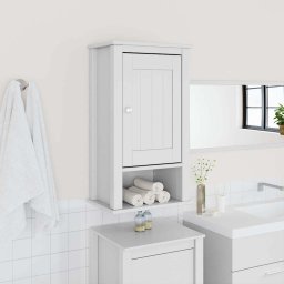 Dulap de baie de perete "BERG" alb, 40x27x71,5 cm, lemn masiv GartenMobel Dekor