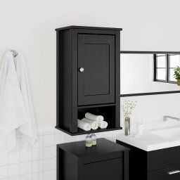 Dulap de baie de perete "BERG" negru, 40x27x71,5 cm, lemn pin GartenMobel Dekor