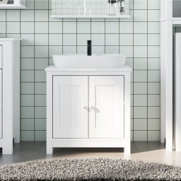 Dulap chiuveta de baie BERG, alb, 60x34x59 cm, lemn masiv pin GartenMobel Dekor