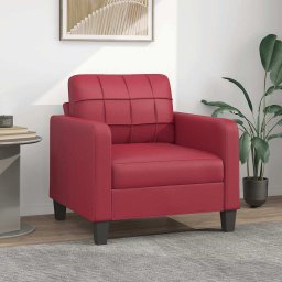 Canapea de o persoana, rosu vin, 60 cm, piele ecologica GartenMobel Dekor