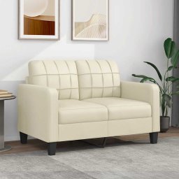 Canapea cu 2 locuri, crem, 120 cm, piele ecologica GartenMobel Dekor